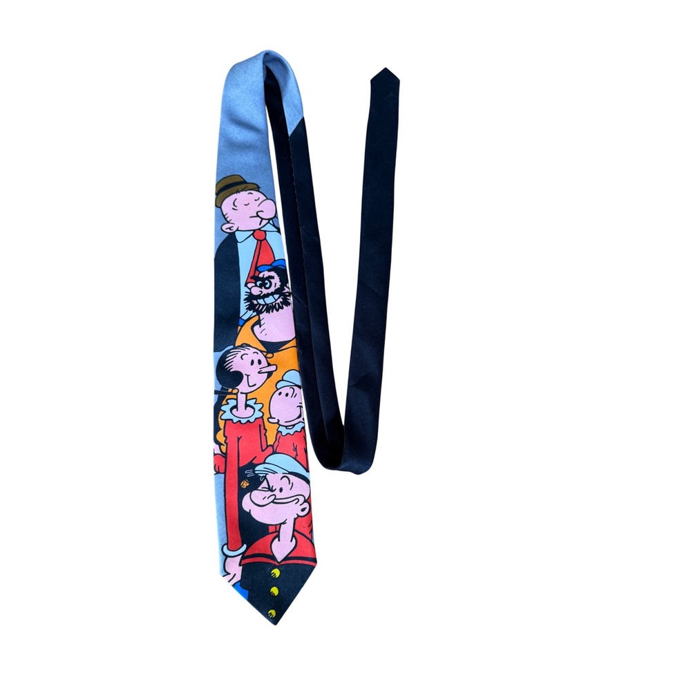 Vintage 90s Popeye cartoon print tie by Ralph Marlin classic